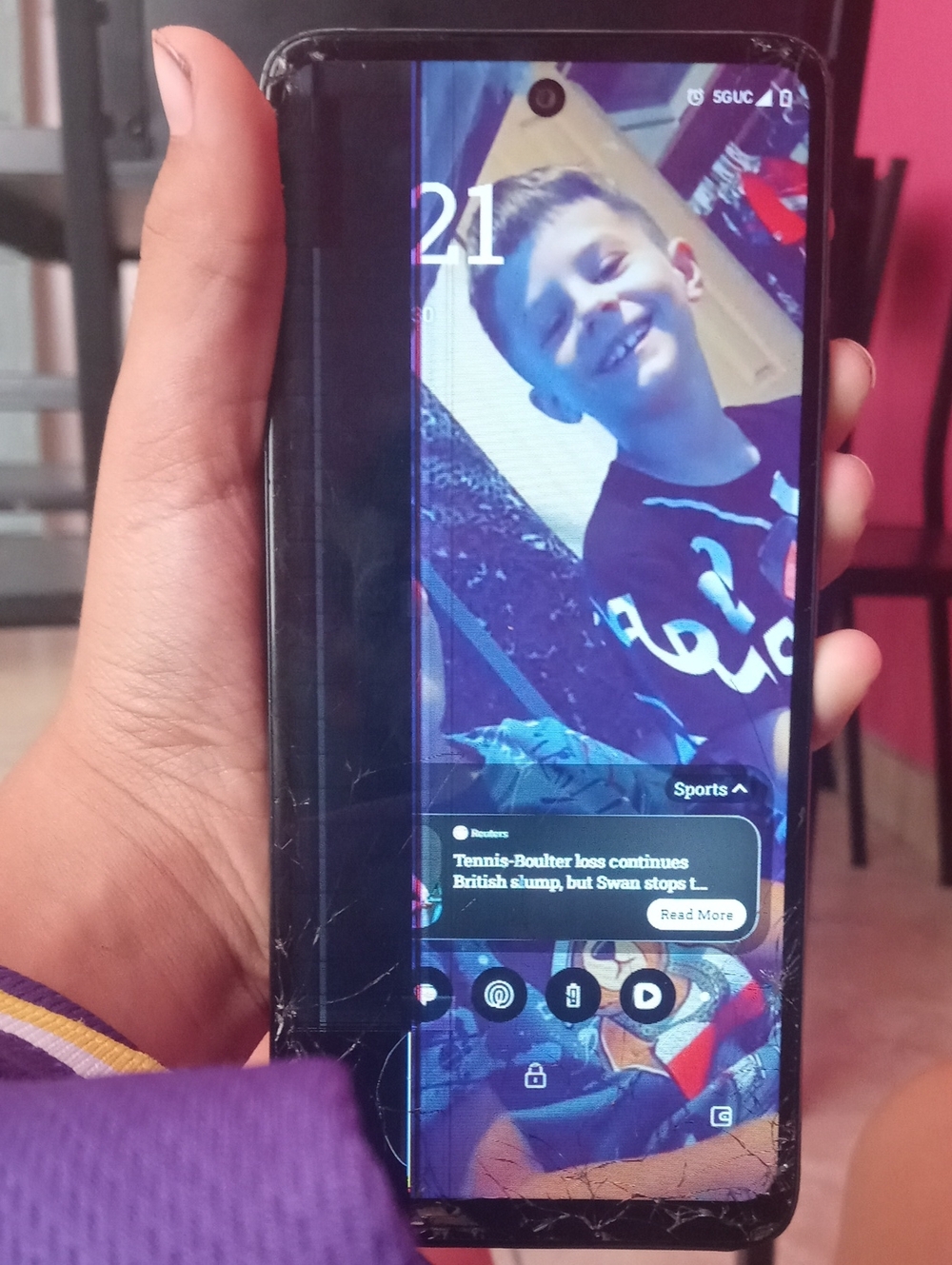 Black Screen Protector Compatible with Smartphones — Broken Screen Image